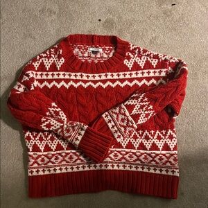 American eagle red and white sweater